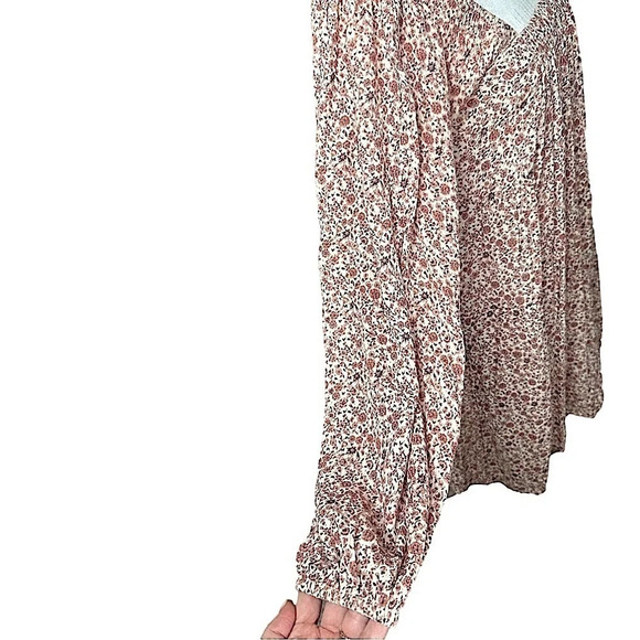 En Créme babydoll boho dress long sleeve, square neck, tiered, floral sz small - Picture 7 of 13